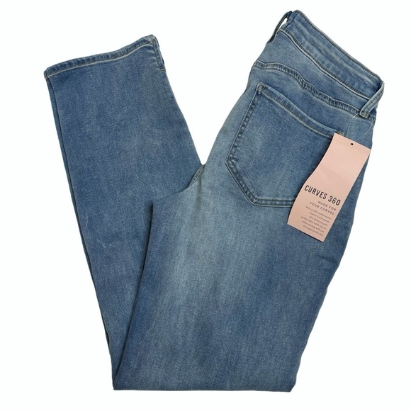 NYDJ Denim - NYDJ Curves 360 Slim Straight Jeans Size 0 Biscayne Blue New